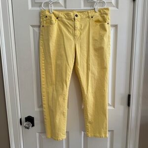 Talbots Signature Yellow Slim Crop Pants 14